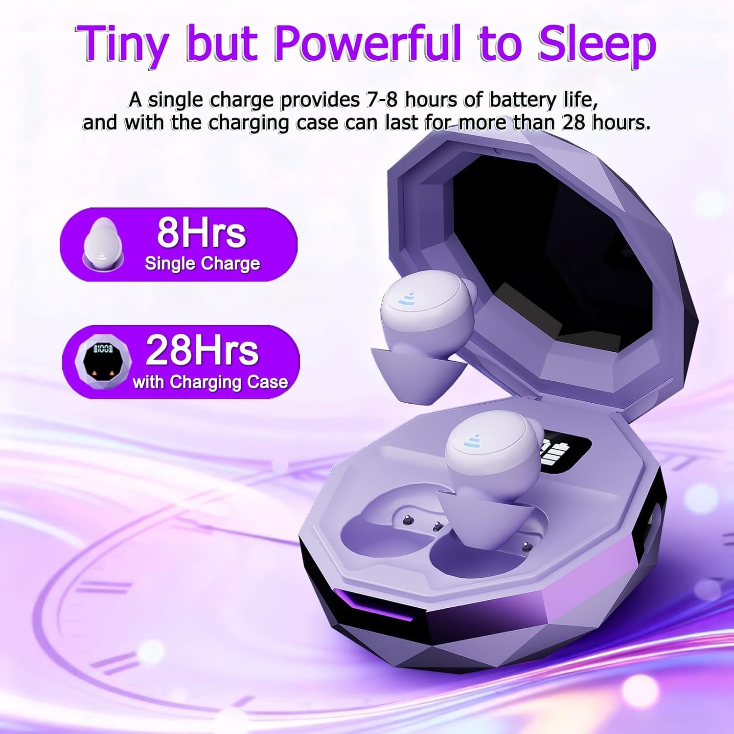 Auriculares para dormir, mini auriculares para dormir, auriculares inalámbricos para dormir de lado, carga única de 8 horas, sonido HiFi, ajuste cómodo (negro)