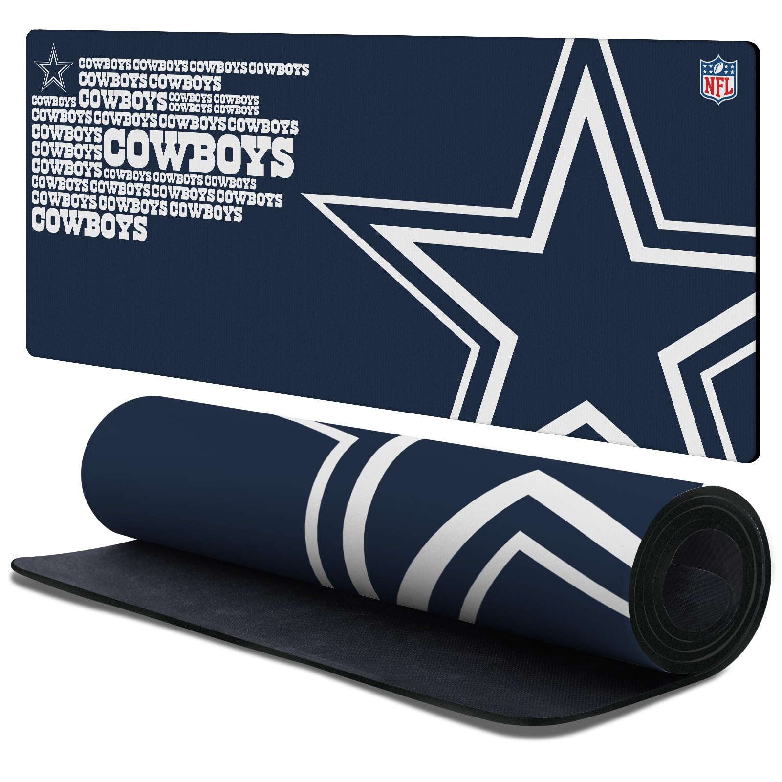 Head Case Designs Officially Licensed NFL Logotype Dallas Cowboys 37.4 x 15.75 x 0.16 inches (900 x 400 mm) - XL Gaming Office Desk PC Keyboard Mouse Mat Pad