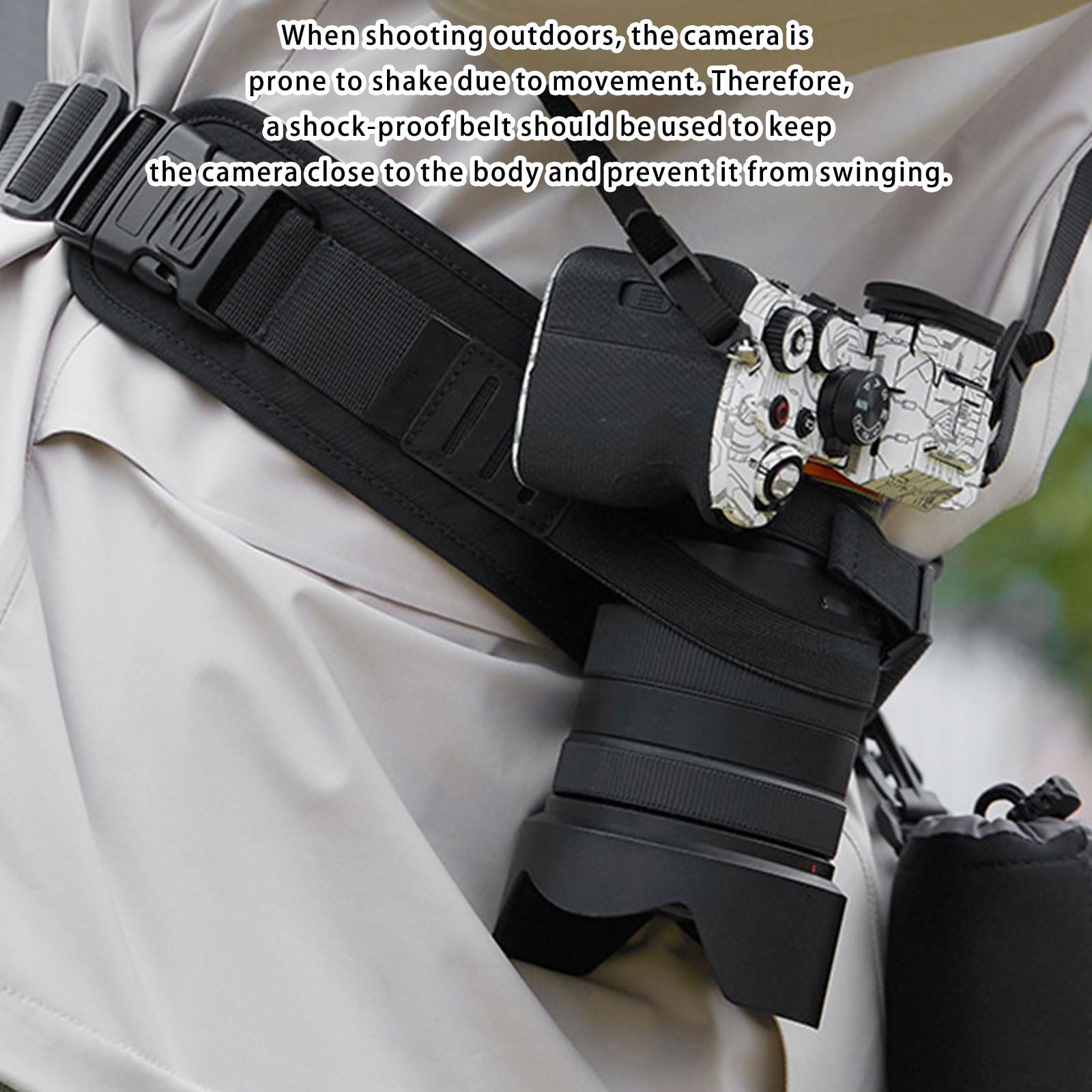 Cintura per Fotocamera a sgancio rapido con Accessori in Metallo per Fotocamere DSLR H89 Ampio Cuscino in per Cintura per Fotografo Fotografico