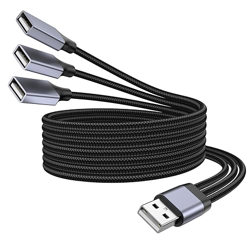 Miniatura 9 de Divisor USB Y 1 en 3 salidas, USB macho a 3 hembras Cable para PC, tableta, portátil, MacBook, teclado, PS4, PS5, mouse, FlashDrive, LED, etc.