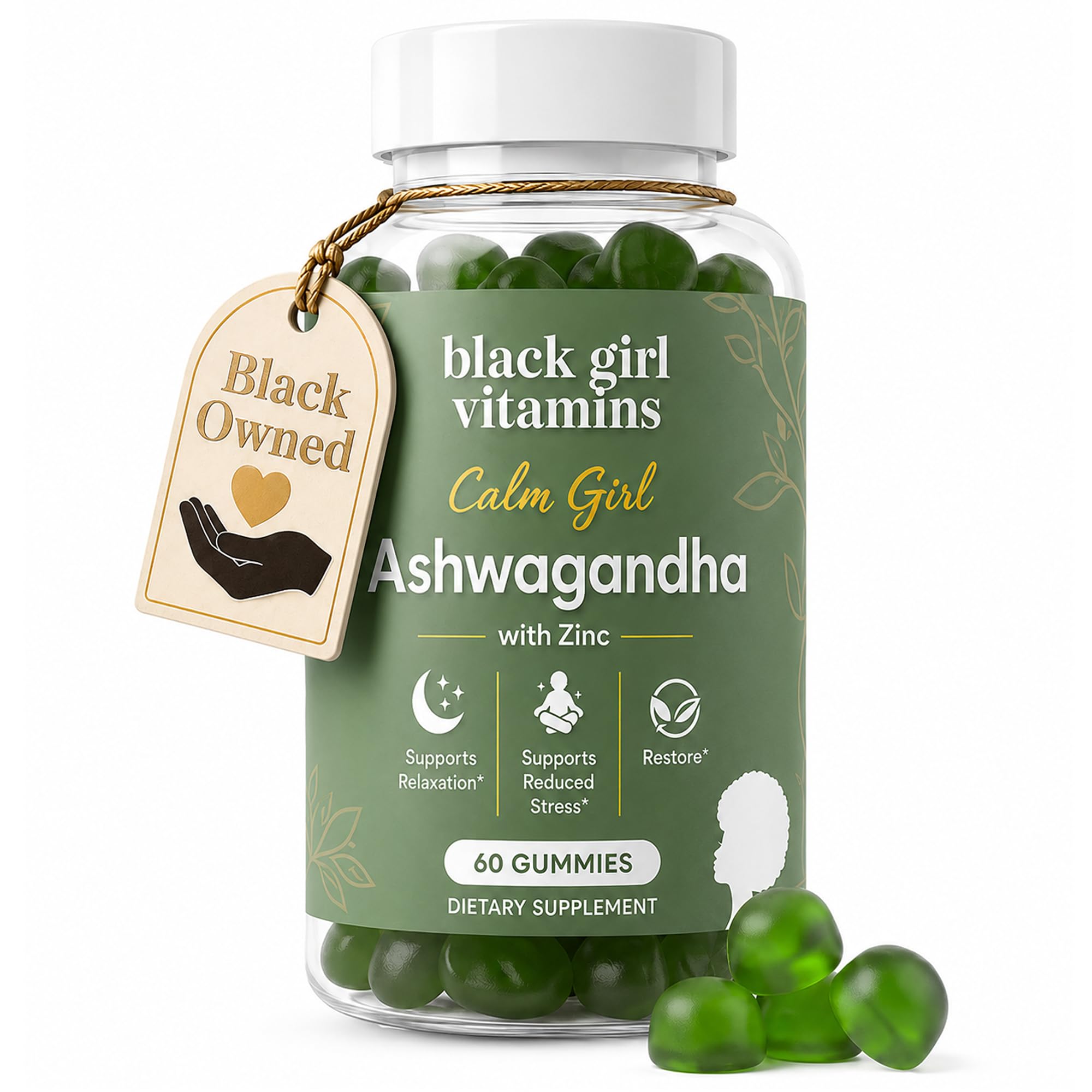 Black Girl Vitamins Calm Girl Ashwagandha and Zinc Gummies