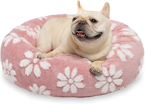 Camas en forma de dona para perros pequeños, camas redondas relajantes para gatos de interior, bonita cama para mascotas con textura 3D con funda disponible en Yaxa Costa Rica