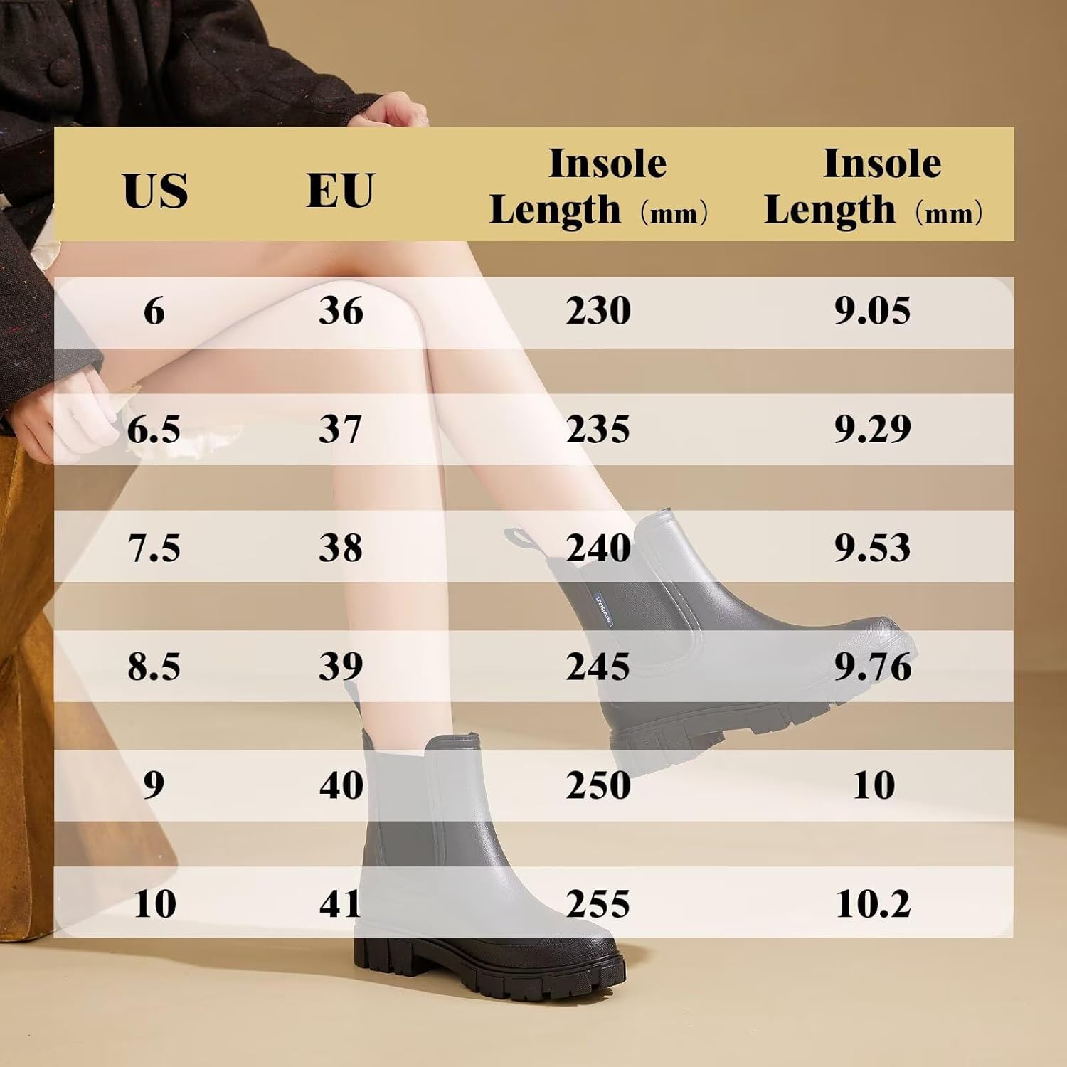 Short Rain Boots Women Waterproof Ankle Rainboots Fashion Chelsea Boots Non-Slip Garden Shoes for Outdoor Work Booties - Image 7