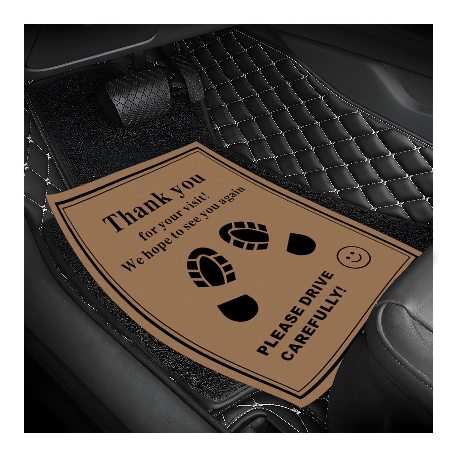 YTFRL 50 PCS Car Paper Floor Mats 16 x 20 Inch Disposable Car Floor Protector with Shoe Print