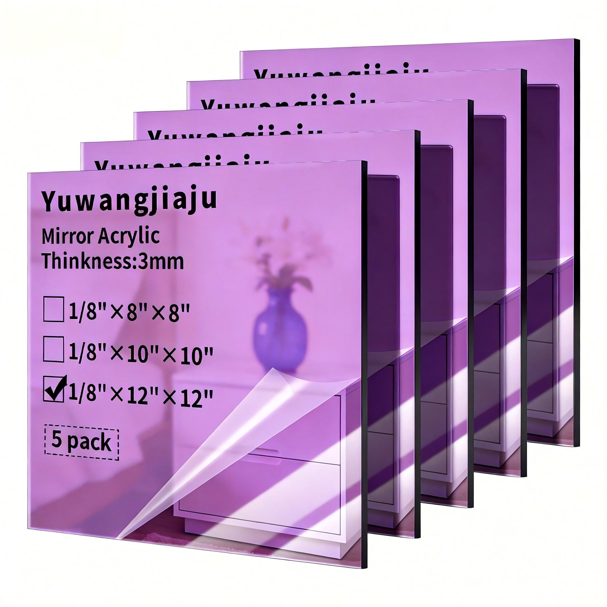 Pink Acrylic Mirror Sheets - 5 Pack for Crafts & Decor -21