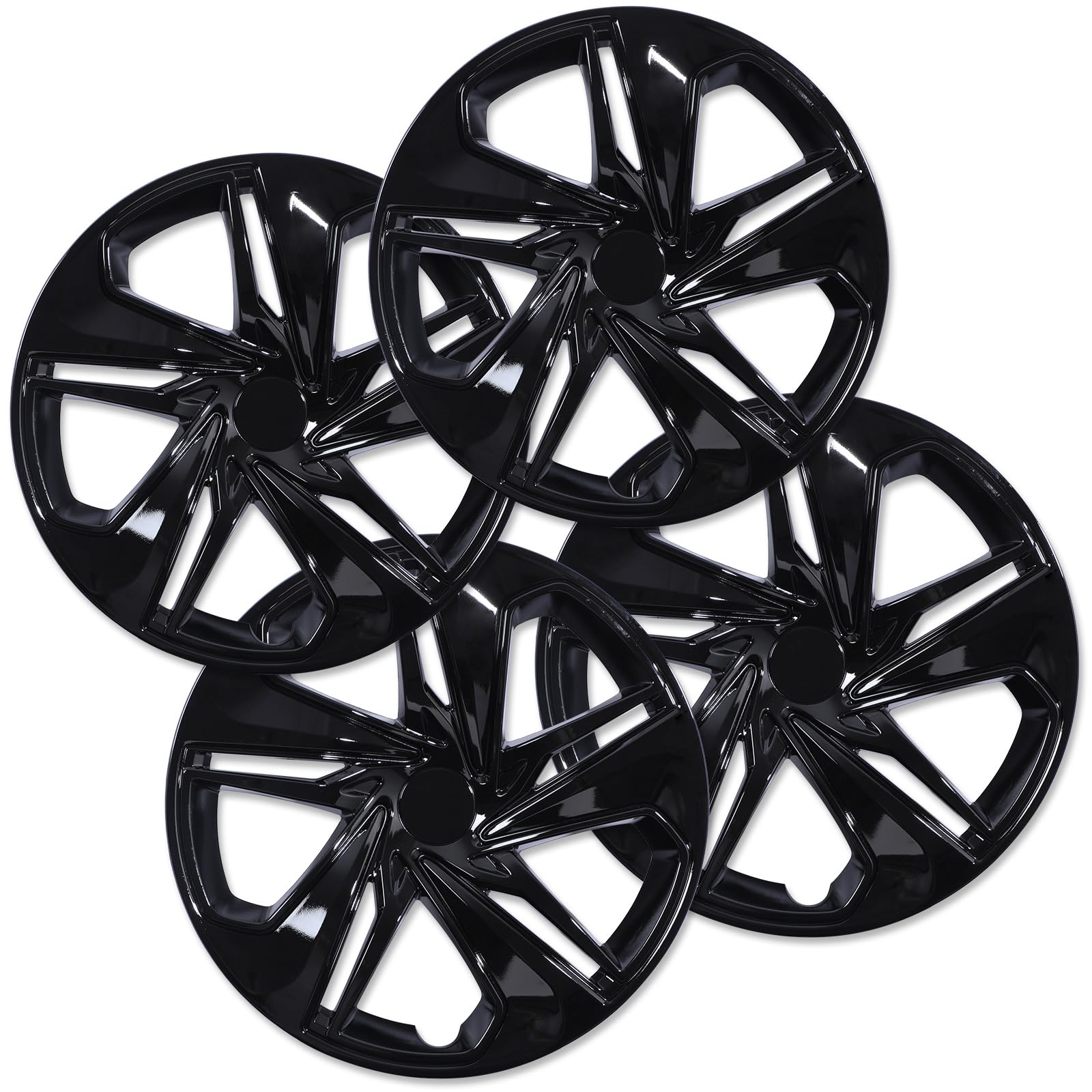 AUTOFREE 16” Hubcaps for 2016-2024 Honda Civic Sedan Steel Wheels - Set of 4, Snap-on Design, Black Lacquer Wheel Rim Covers, ABS&PC Material, 16-Inch Black Lacquer 4-Pack