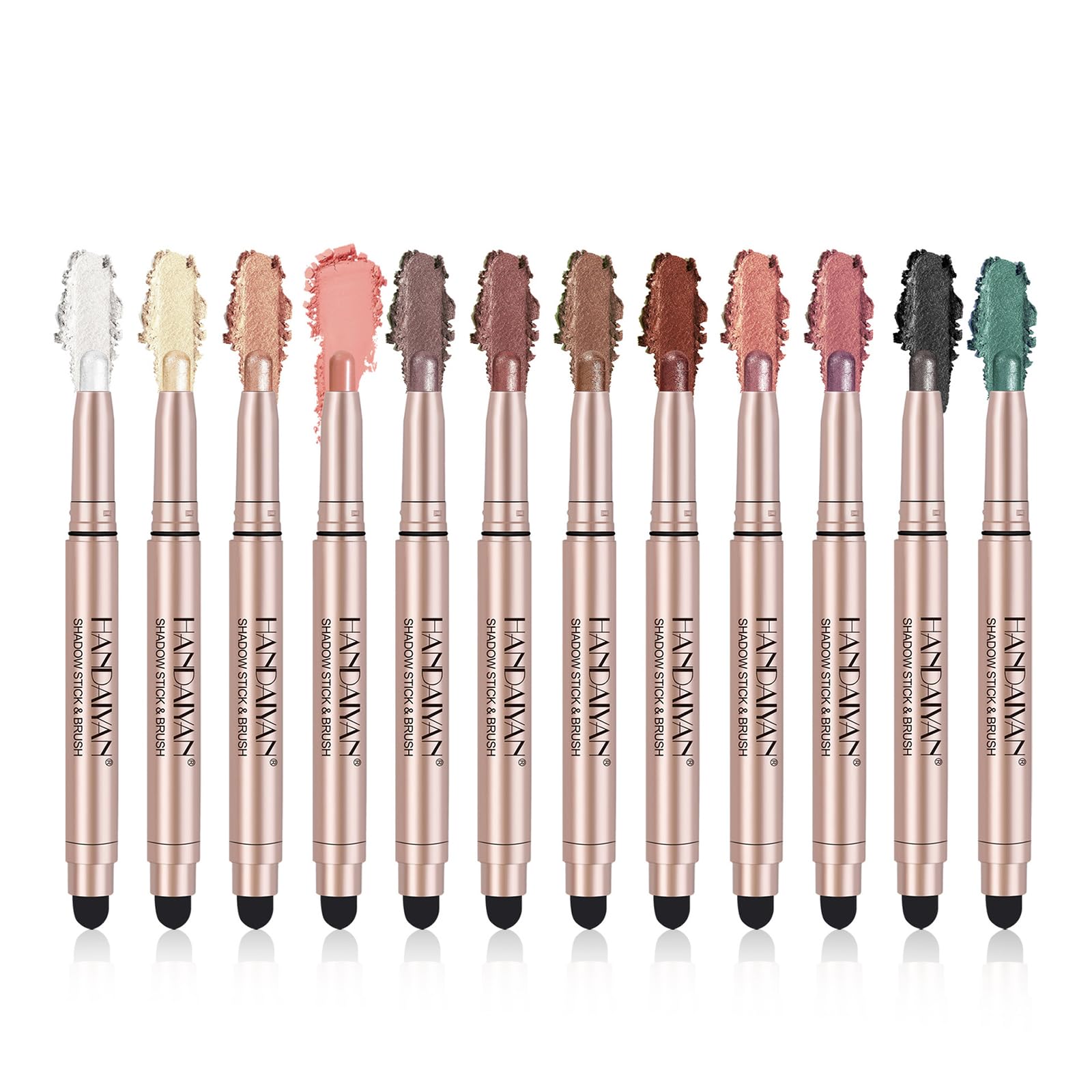 Sombra de Ojos en Crema, MKNZOME 12 Colores Lápiz de Sombra de Ojos Eyeshadow Stick Maquillaje de Sombra de Ojos Larga Duración Impermeable