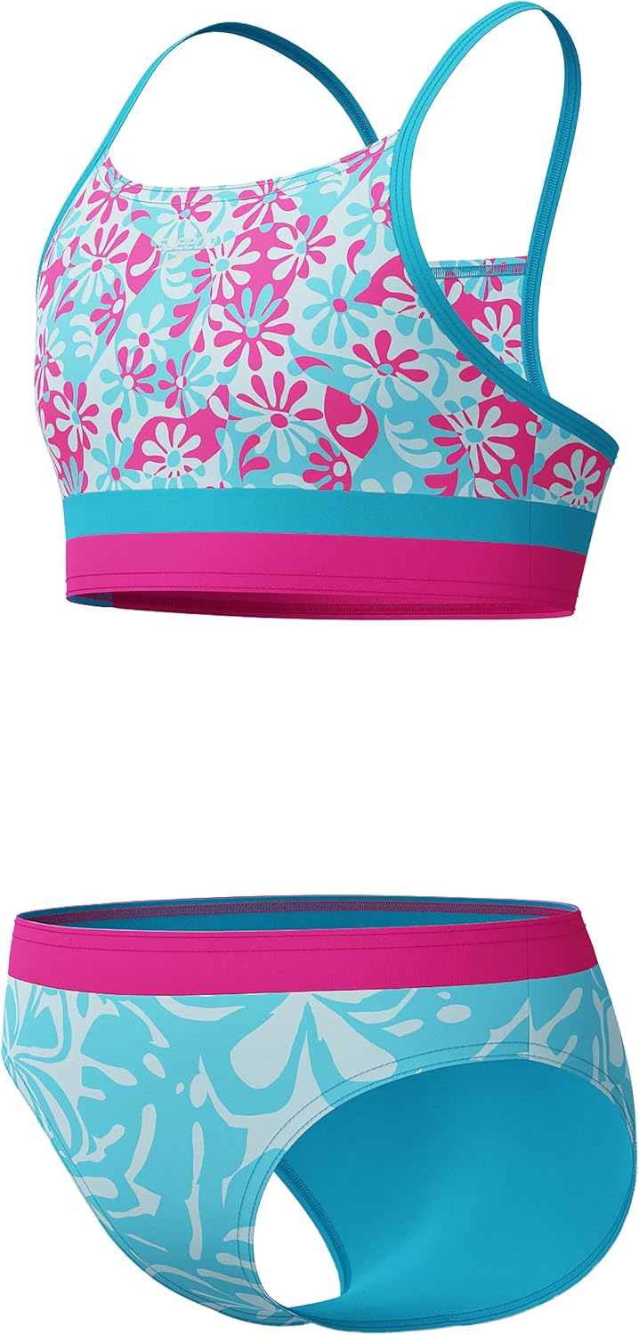 Speedo Girl's Swimsuit Two Piece Bikini Set