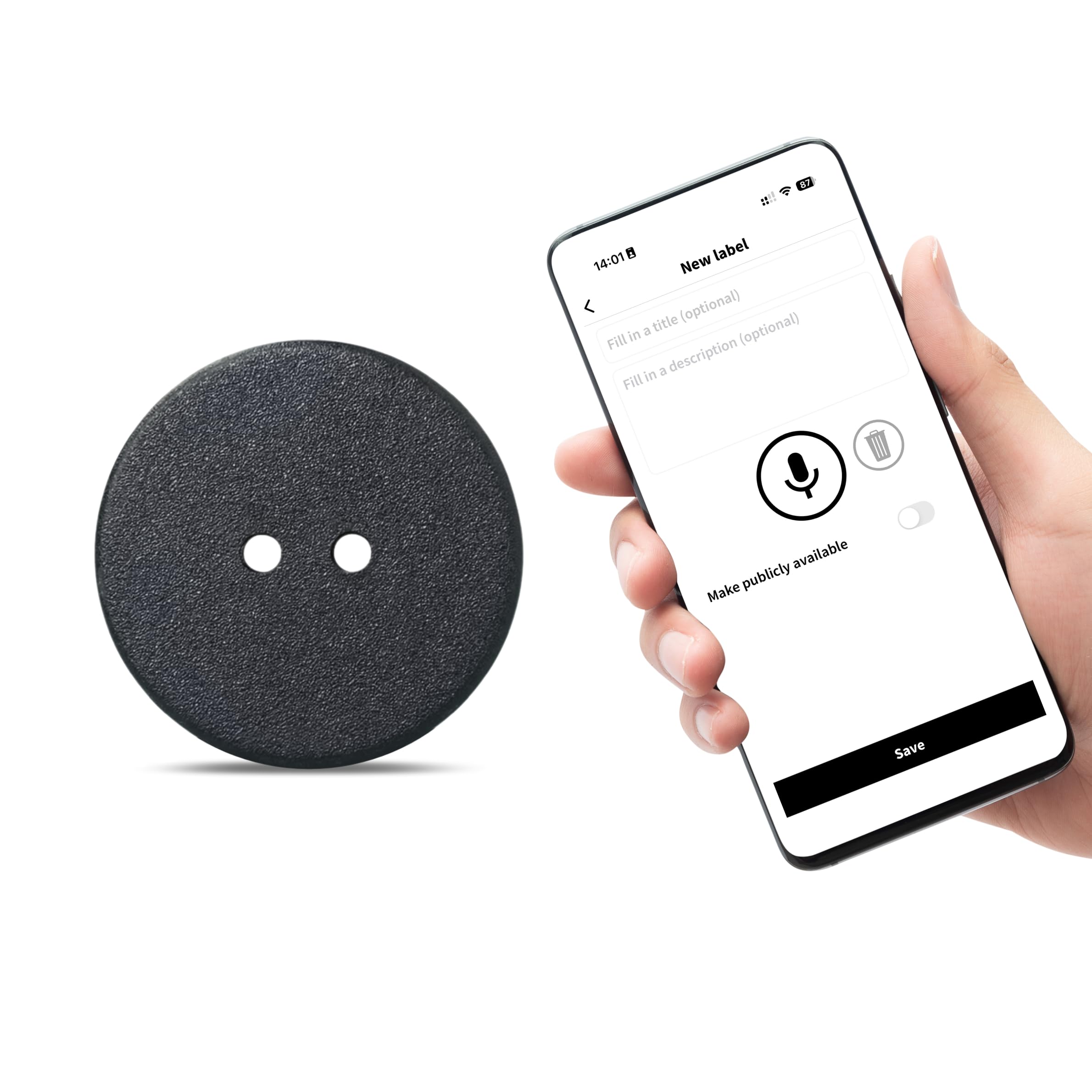 Bottoni per bucato NFC (25 pezzi) – Etichette vocali da cucire per vestiti – Istruzioni per la cura e ascoltare gli abiti – Strumenti per non vedenti e ipovedenti – Lavabile in lavatrice