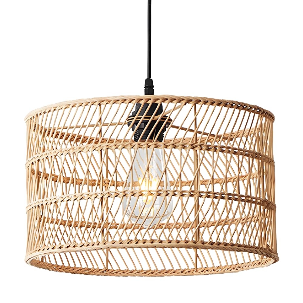 AYQJMD Wabi Sabi Pendant Light Hand-Woven Ceiling Chandelier 9in Japanese Style Bamboo Light Fixture Chandelier for Bedroom for Restaurant Cafe Teahouse Bar Dining Room Club