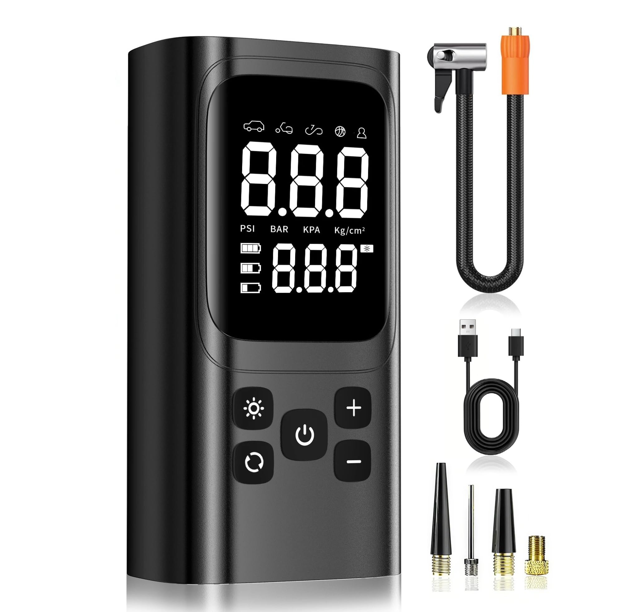 Compresores de Aire portátiles Inflador de neumáticos con Bomba de Aire portátil, compresor de Aire de 150PSI con manómetro Digital para Coche, Bicicleta y Motocicleta Inflador Ruedas Coche