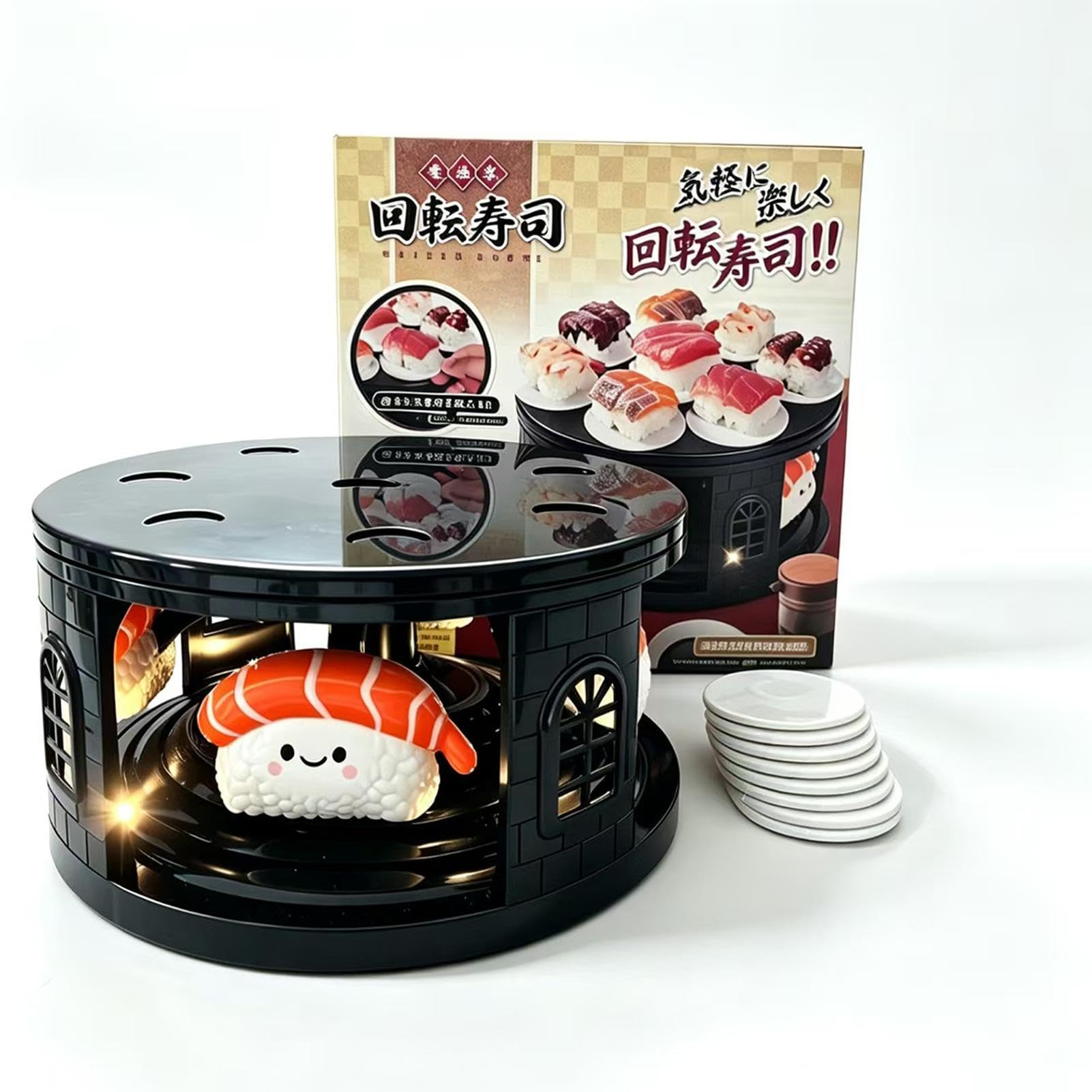 Plateau à sushi rotatif automatique avec 8 plateaux amovibles