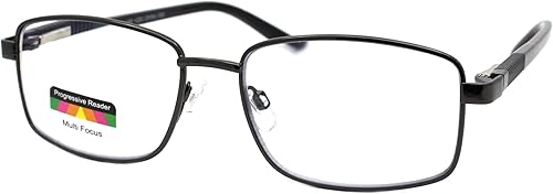 Multi-Focus - Gafas de lectura progresivas, 3 potencias en 1 bisagra rectangular de resorte