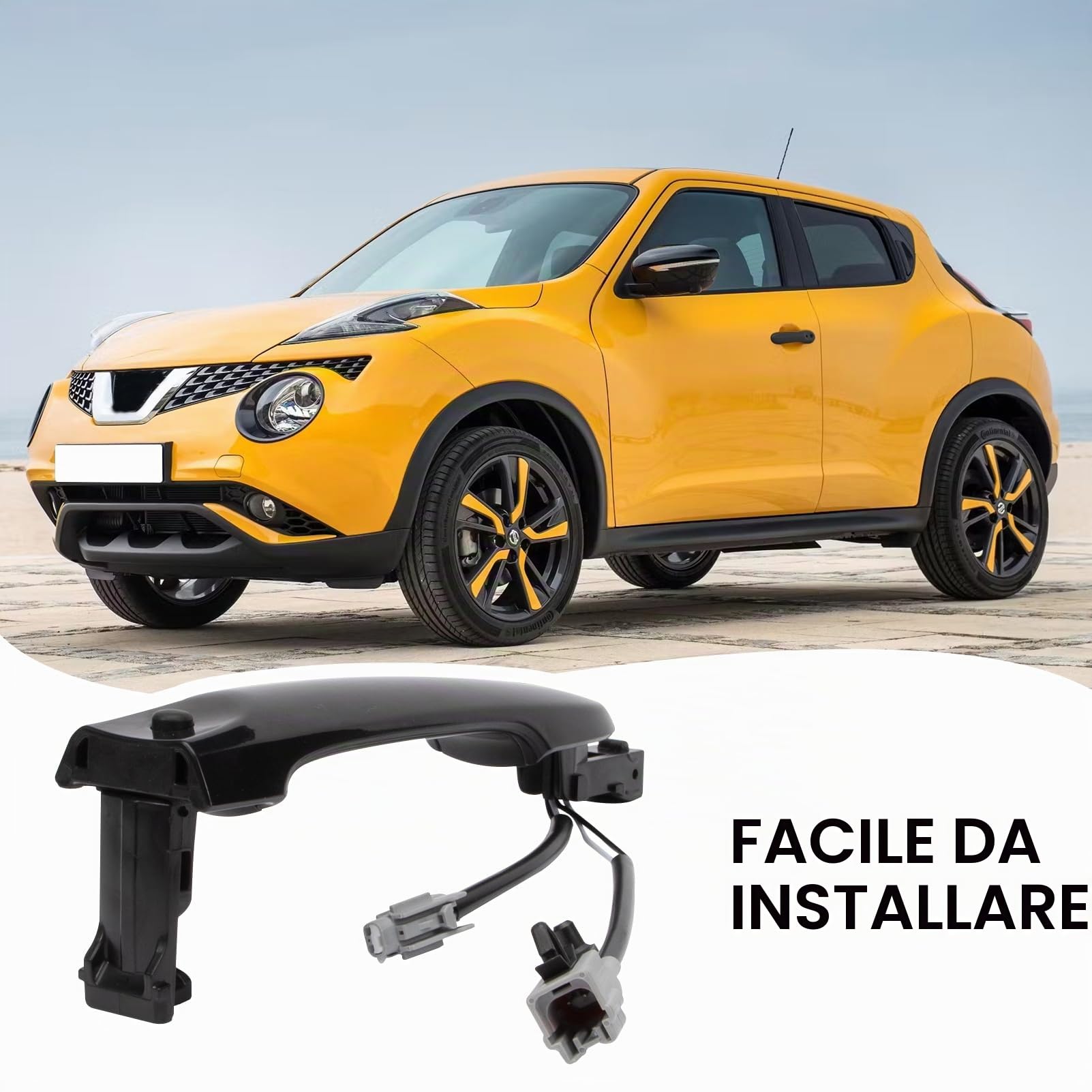 Maniglia anteriore sinistra lato conducente esterno compatibile con Nissan Juke F15 2010-2022 nero 80644-1FA5A 80644-3WC2A 80640-3WC2A