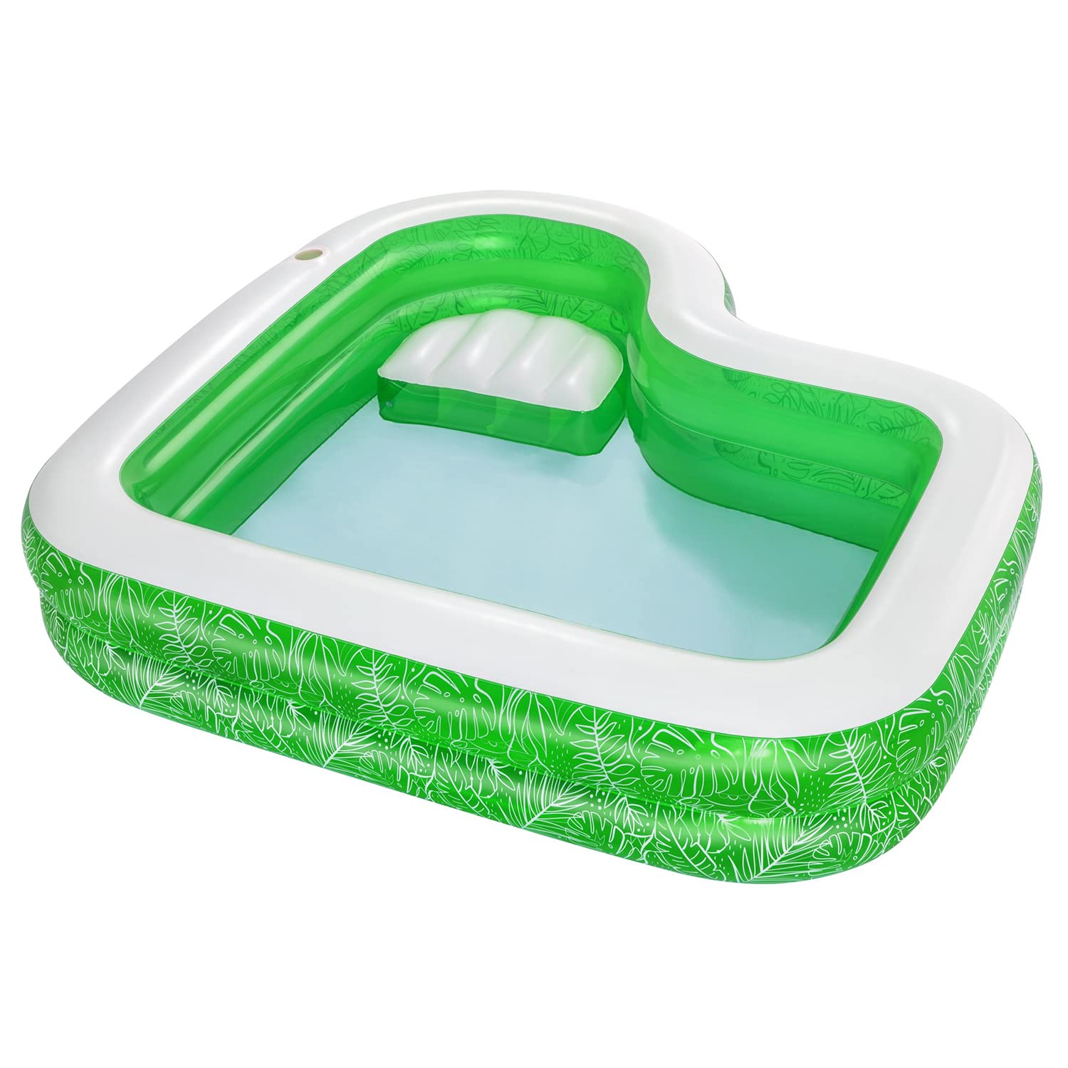 Bestway - Piscina Inflable 231x231x51 cm. con Asiento Estampado Motivos Tropicales