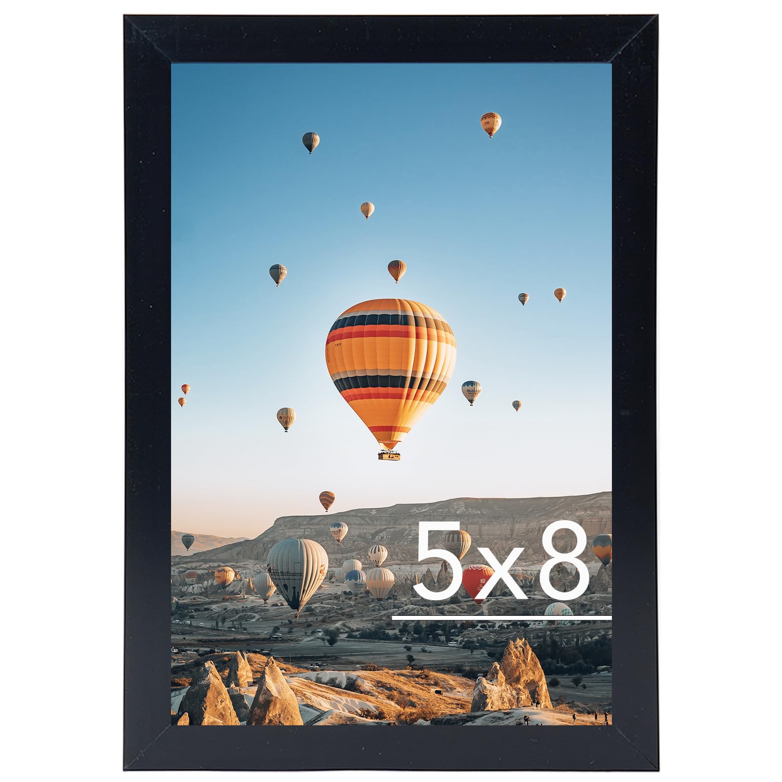 Photo 1 of JCJMY 5x8 Picture Frame Black for Wall Hanging or Tabletop, Wall Mounting Horizontally or Vertically, 5 x 8 Wall Gallery Poster Photo Frame with Shatter Resistant Plexiglass,Black