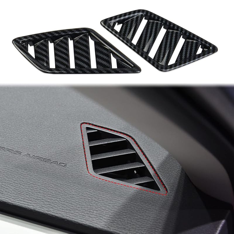 Moldura de acabamento para saída de ar superior lateral do painel Mitsubishi Outlander 2022–2026 Fewshaw com padrão fibra de carbono, kit com 2 peças