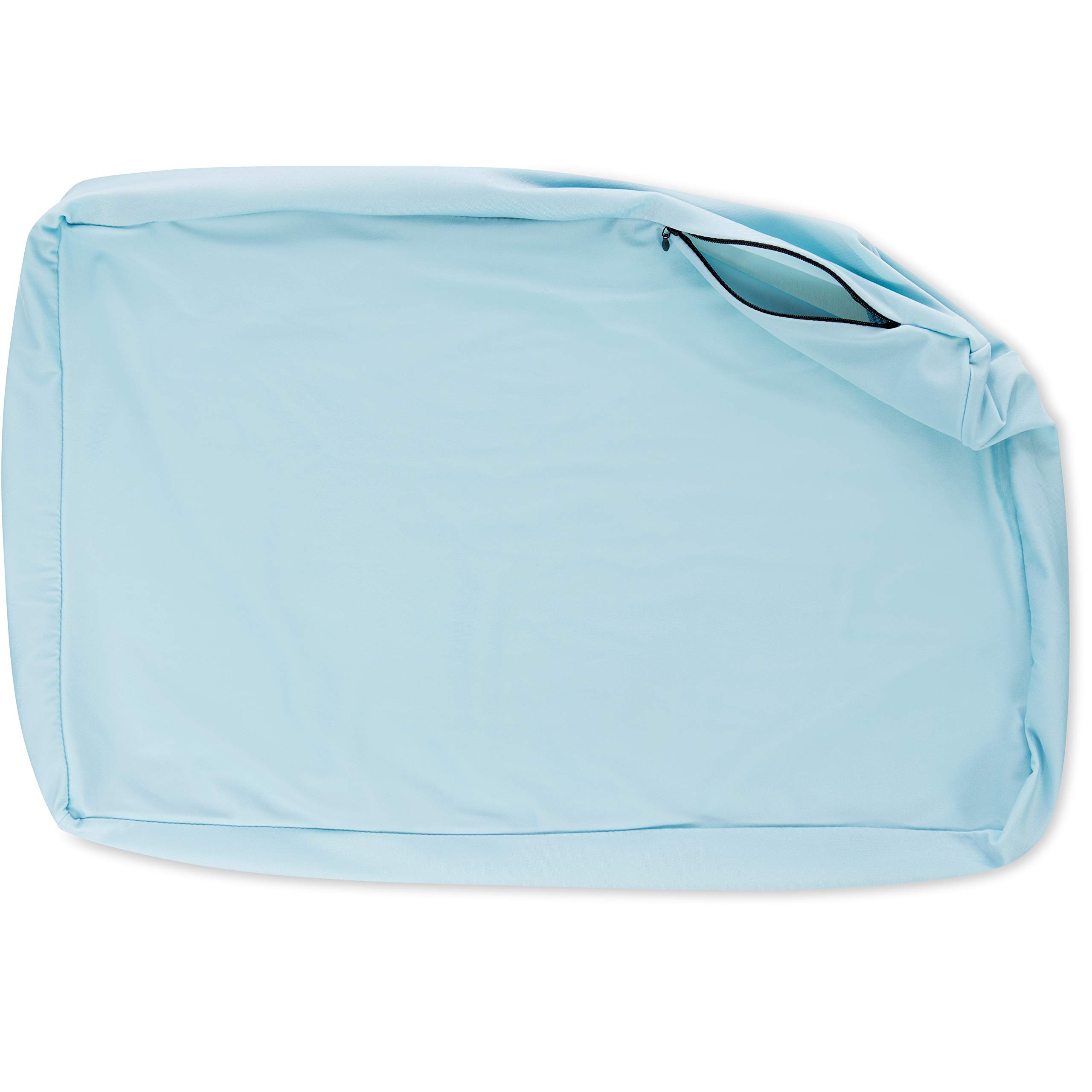 Cover Only for Premium Microbead Bed Pillow, Large Extra Smooth - Ultra Comfortable Sleep with Silk Like Anti Aging Cover 85% Spandex/ 15% Nylon Breathable, Cooling Sweet Baby Blue