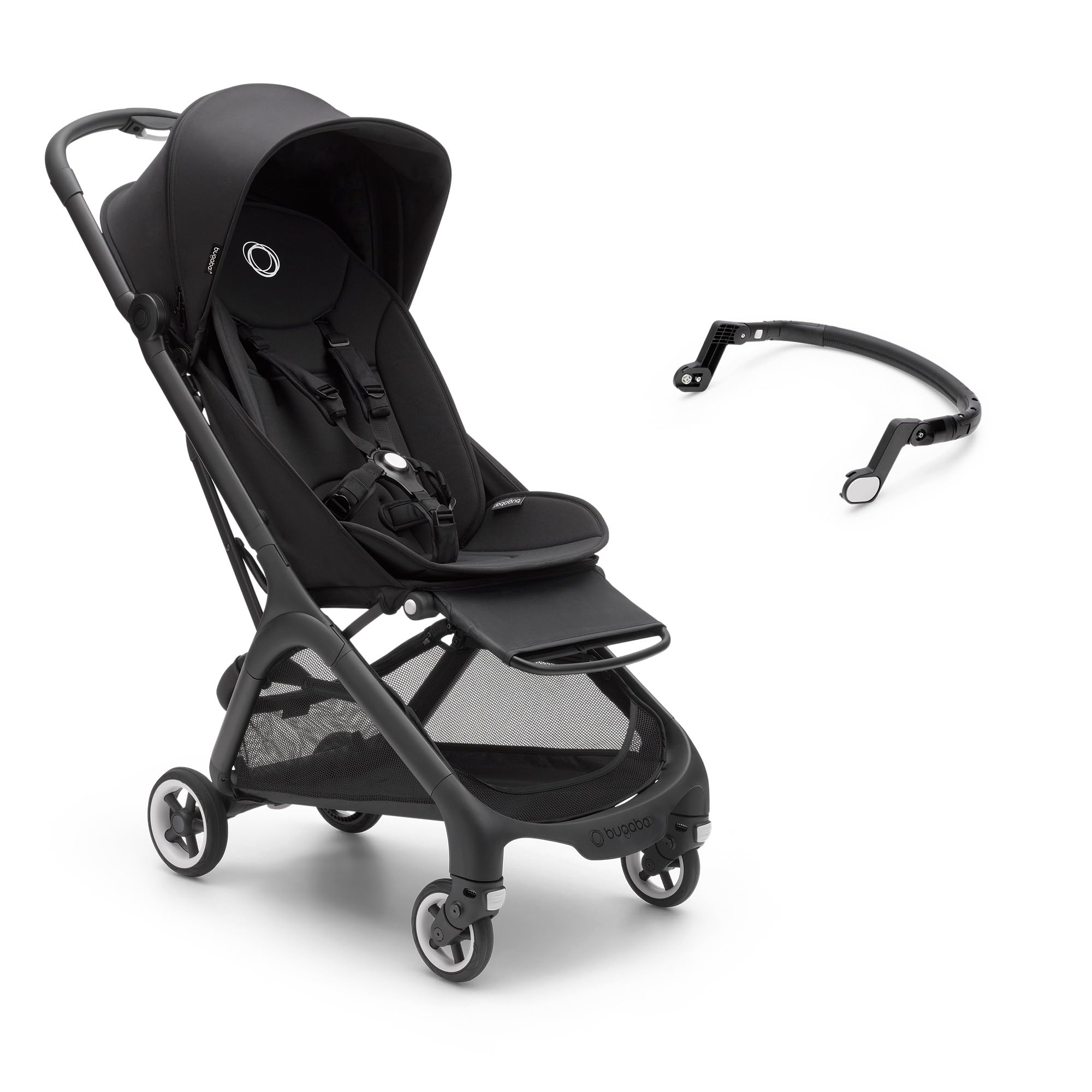 Bugaboo Butterfly Pack, Silla de paseo de Viaje con barra de seguridad, Pequeña y Ligera, Fácil de Plegar en 1 segundo, Cochecito Urbano para Bebés y Niños, espacioso con dirección cómodo, Negro