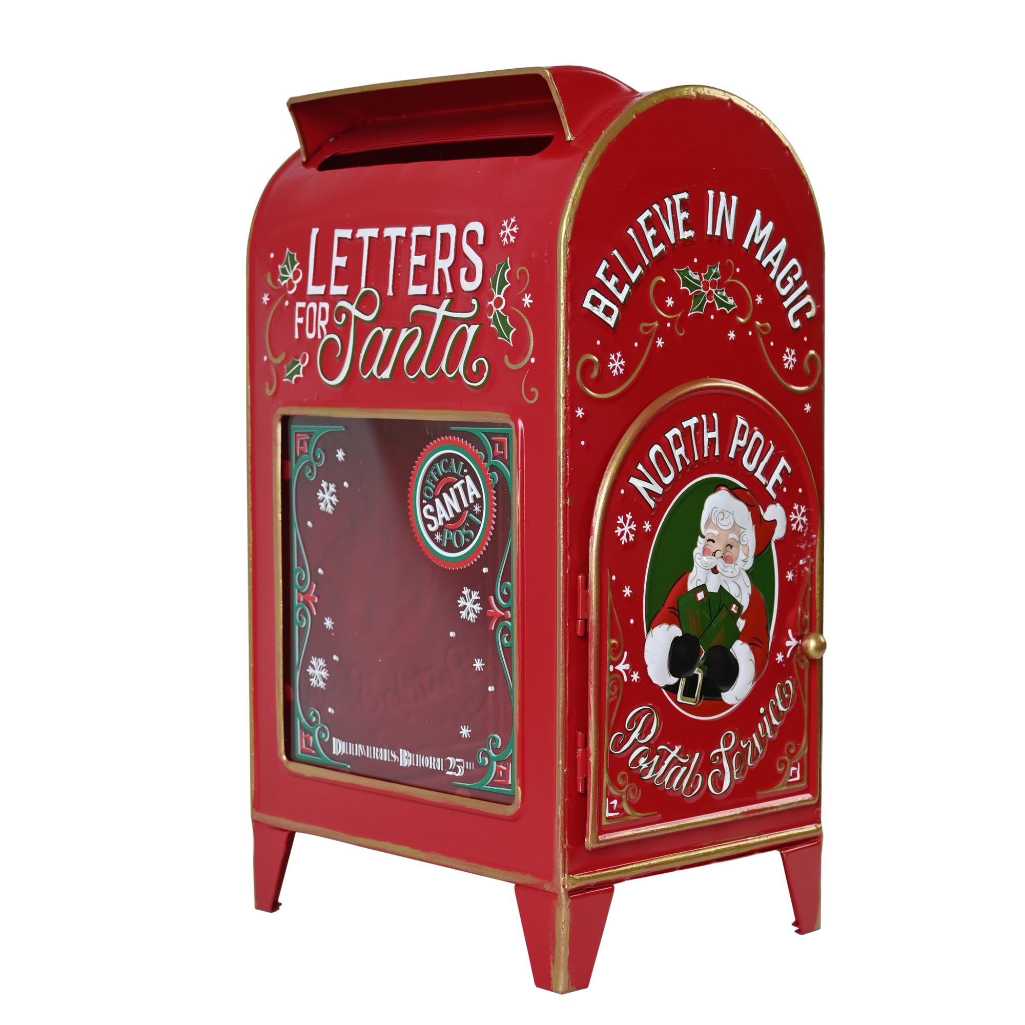 Lettres au Père Noël Boîte aux lettres décorative en métal
