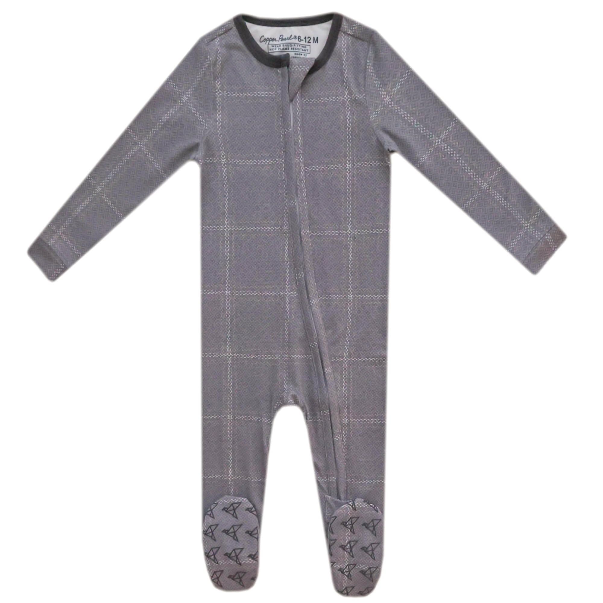 Copper Pearl Baby Zip-Up Footie Pajamas - Soft Stretchy Sleep and Play Footies for Boys and Girls
