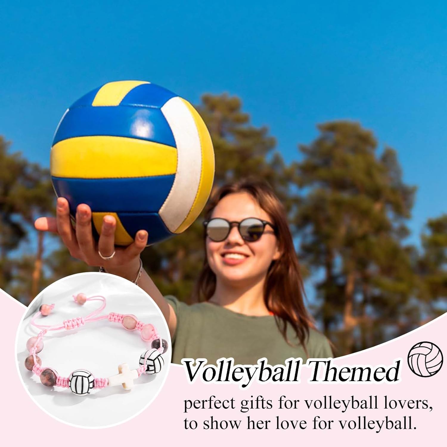 Softball Volleyball Bracelet Gifts for Girls Players Team Lovers Christmas Birthday Valentines Day Easter Graduation Back to Scool Gifts Stocking Stuffers for Daughter Granddaughter Niece Sister - Image 2