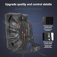 Vista 4 de Mochila impermeable, mochila de senderismo resistente, mochila seca de 35/55/85L, impermeable para hombres, cierre enrollable, para kayak, viajes