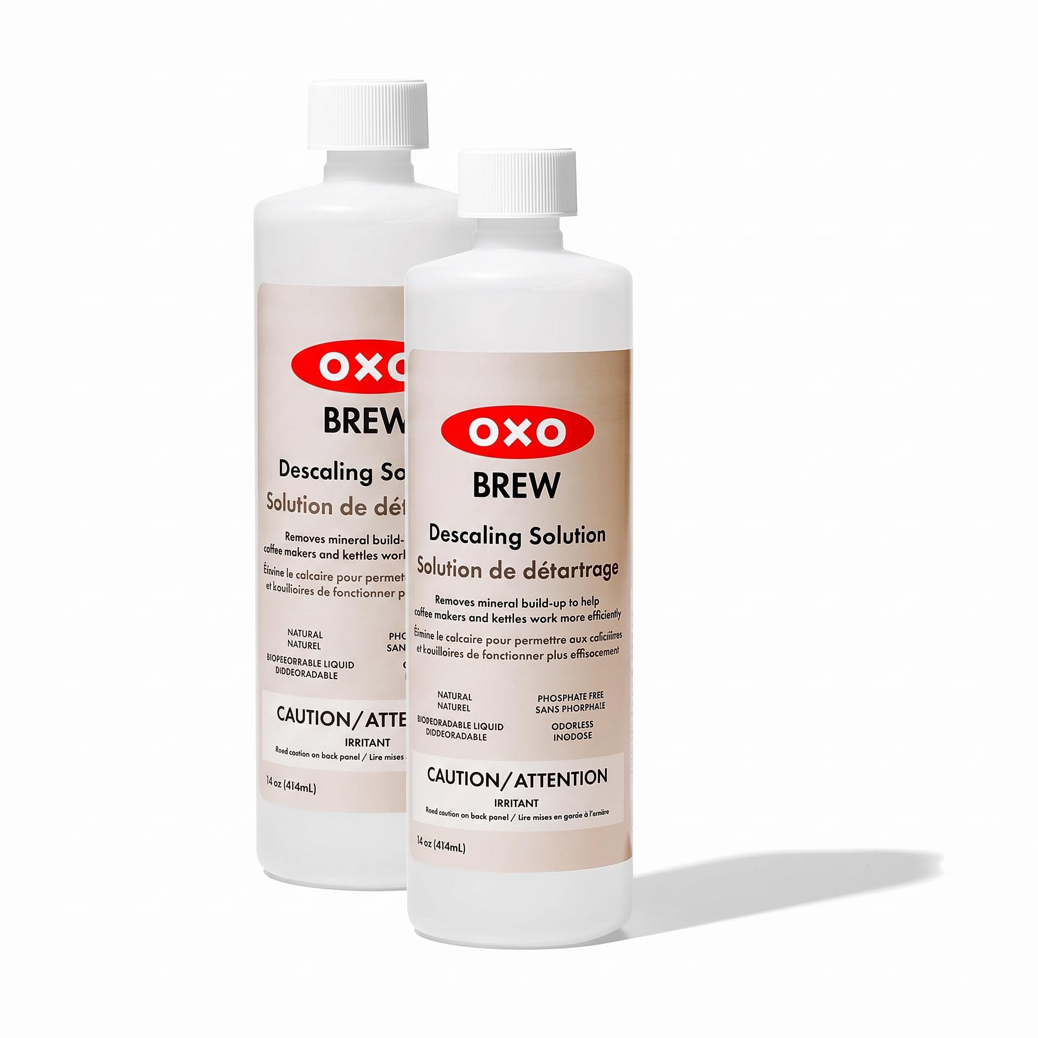 OXO BREW All-Natural Descaling Solution - 14 Fluid Ounce Bottle,(Pack of 2)