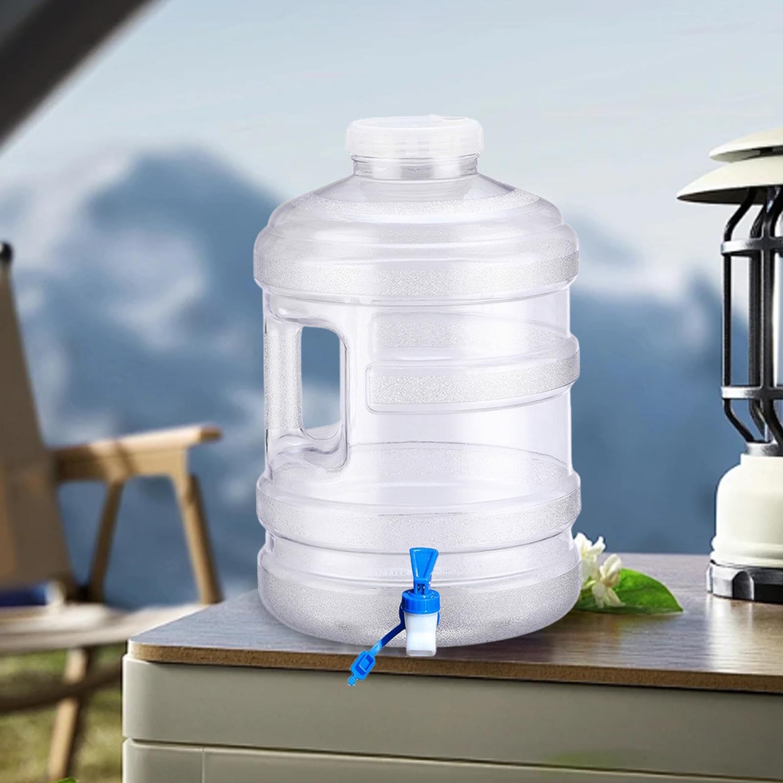 Réservoir Eau Camping 15 L – PC, Robinet, Grande Ouverture, Avec Brosse Et Tuyau, Pour Rando Ou Urgence