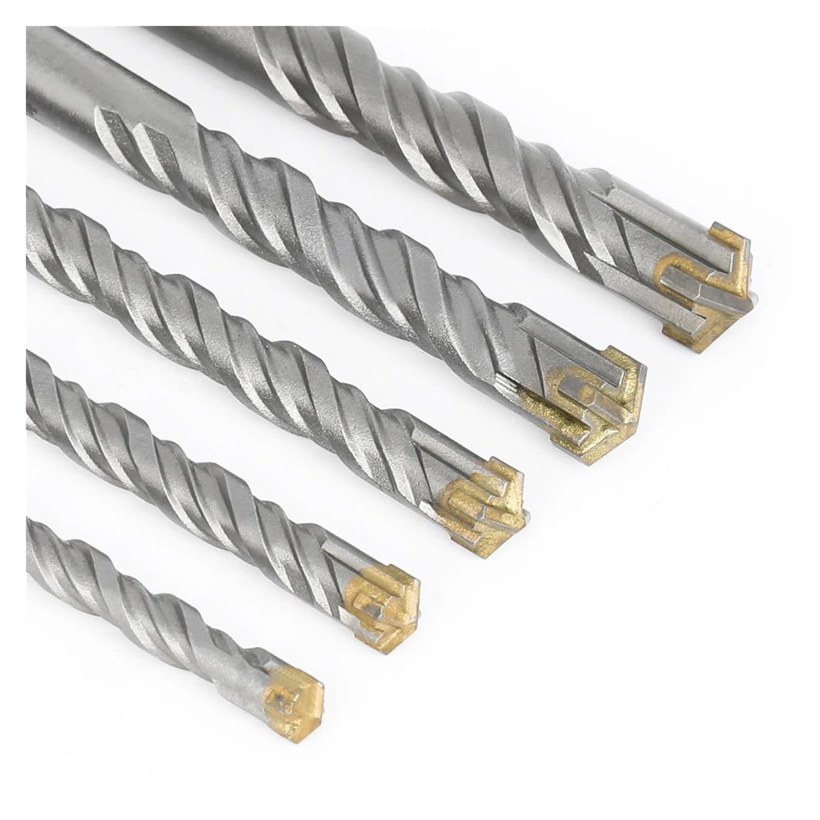 Set di punte per martello perforatore SDS Plus, 7 pezzi, punte per calcestruzzo con 4 taglienti, lunghezza 110 mm, diametro 4/5/6/7/8/10/12 mm