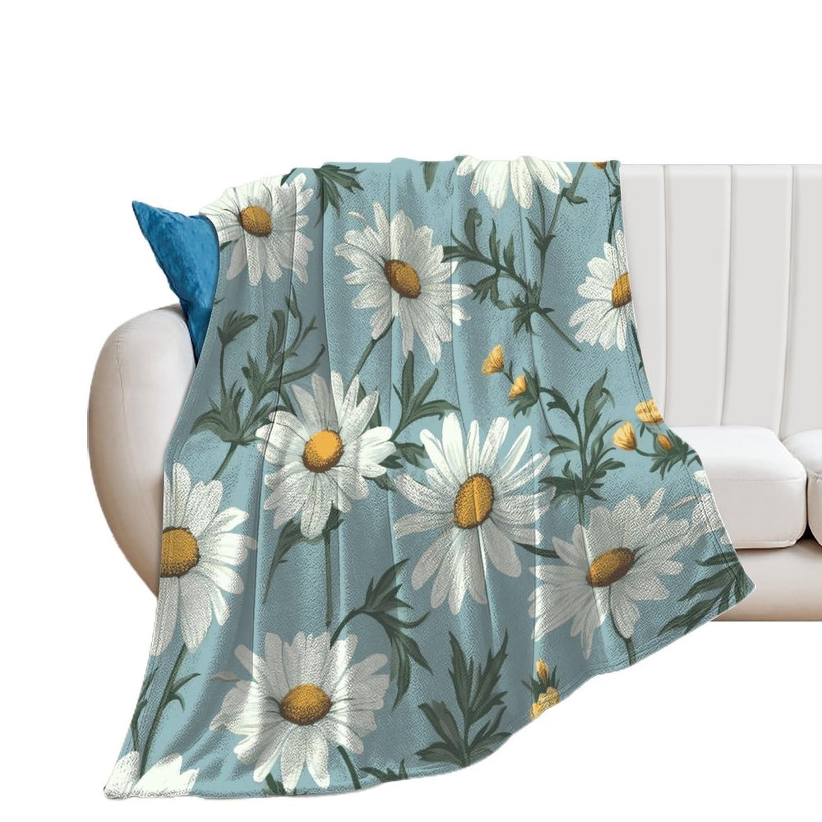 Daisy Throw Blanket for Couch Super Soft Warm Lightweight Throw Blankets Cozy Flannel Bed Blanket Cute Decorative Blankets for All Seasons Home Decor Gift 30"*40"（76 * 100cm）