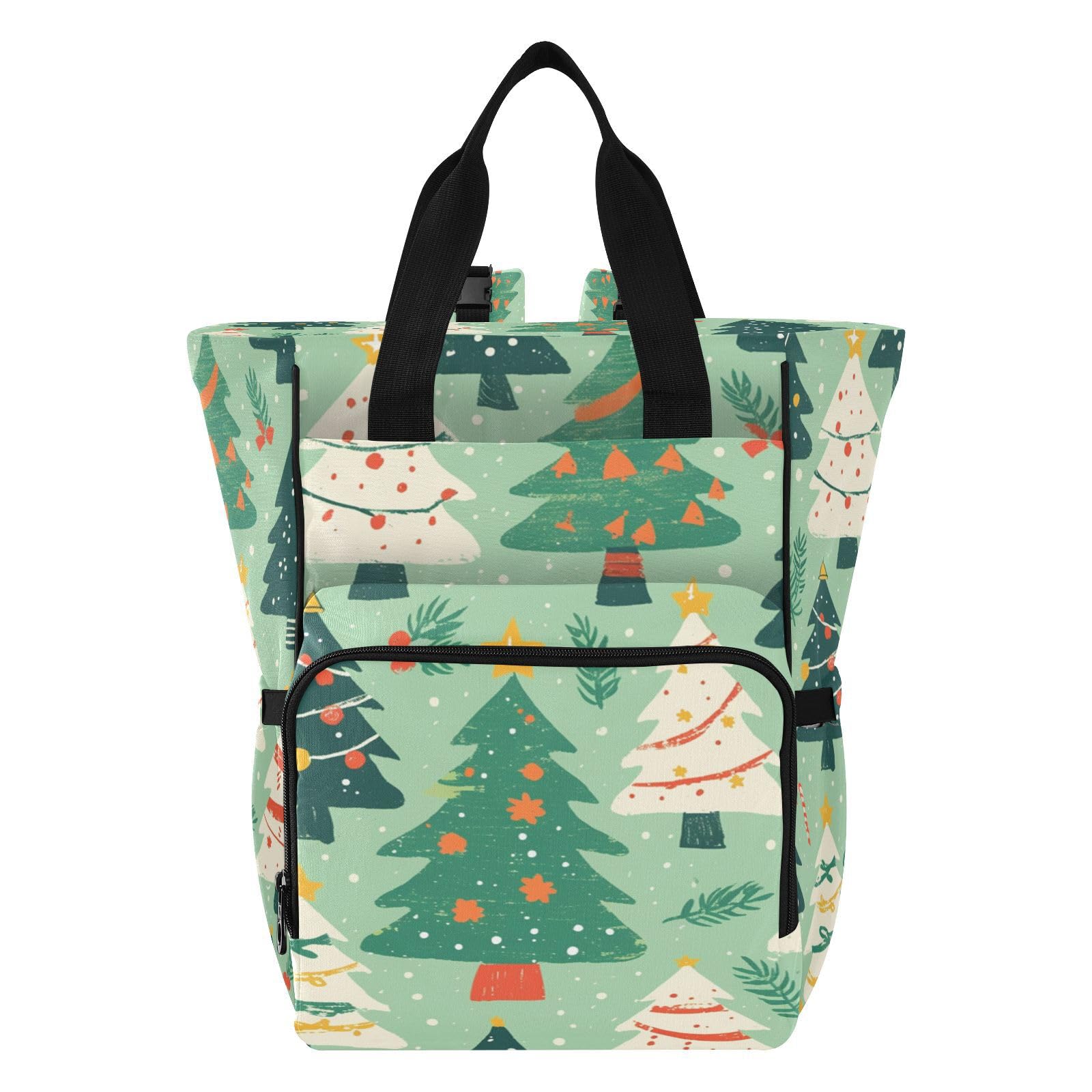 ÁRboles Verdes Festivo Simple Vacaciones Mochilas de Pañales para Gran Capacidad Pañal Bolso Mochila para Viajar al Aire Libre Mamá y Papá