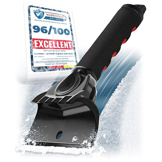 Car Ice Scraper – Fast and Powerful with Ergonomic Handle – Efficient and Safe Car Window Scraper, Made from High Quality Materials – Ice Scraper
