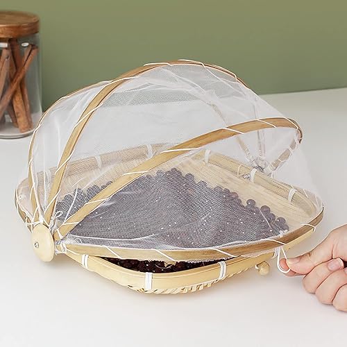 Miniatura 5 de Cesta de bambú para servir alimentos con tapa, cesta cuadrada tejida a mano para pan y verduras, contenedor de almacenamiento de alimentos a prueba