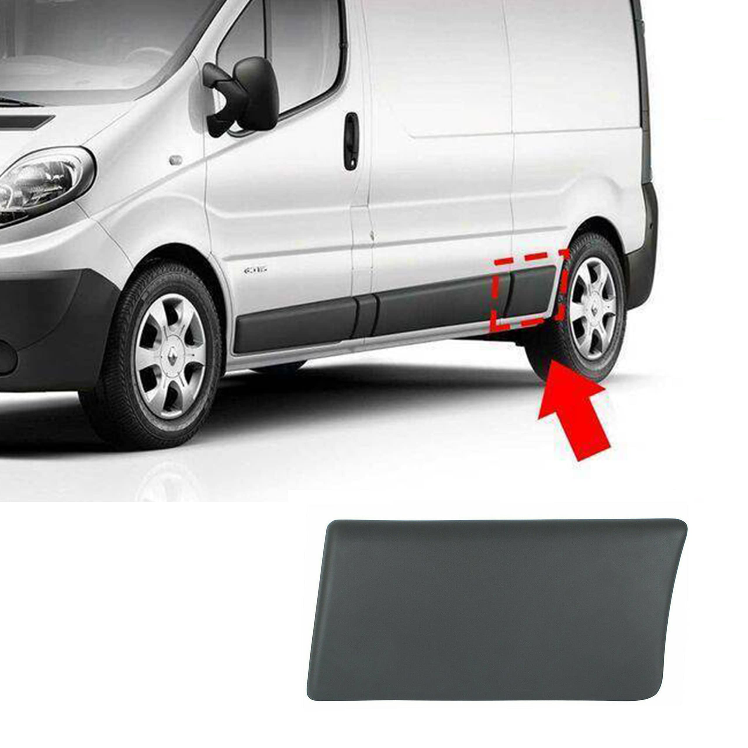 Juego completo de molduras de puerta lateral para carrocería larga Vivaro Trafic MK2 Primaster 2001-2014 (conjunto izquierdo EL)
