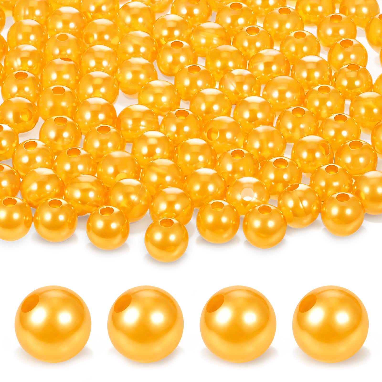 100 Pcs Fishing Beads Saltwater 8mm Steelhead Beads Freshwater Holographic Bead for Fishing Rigs Lure Making and Tackle