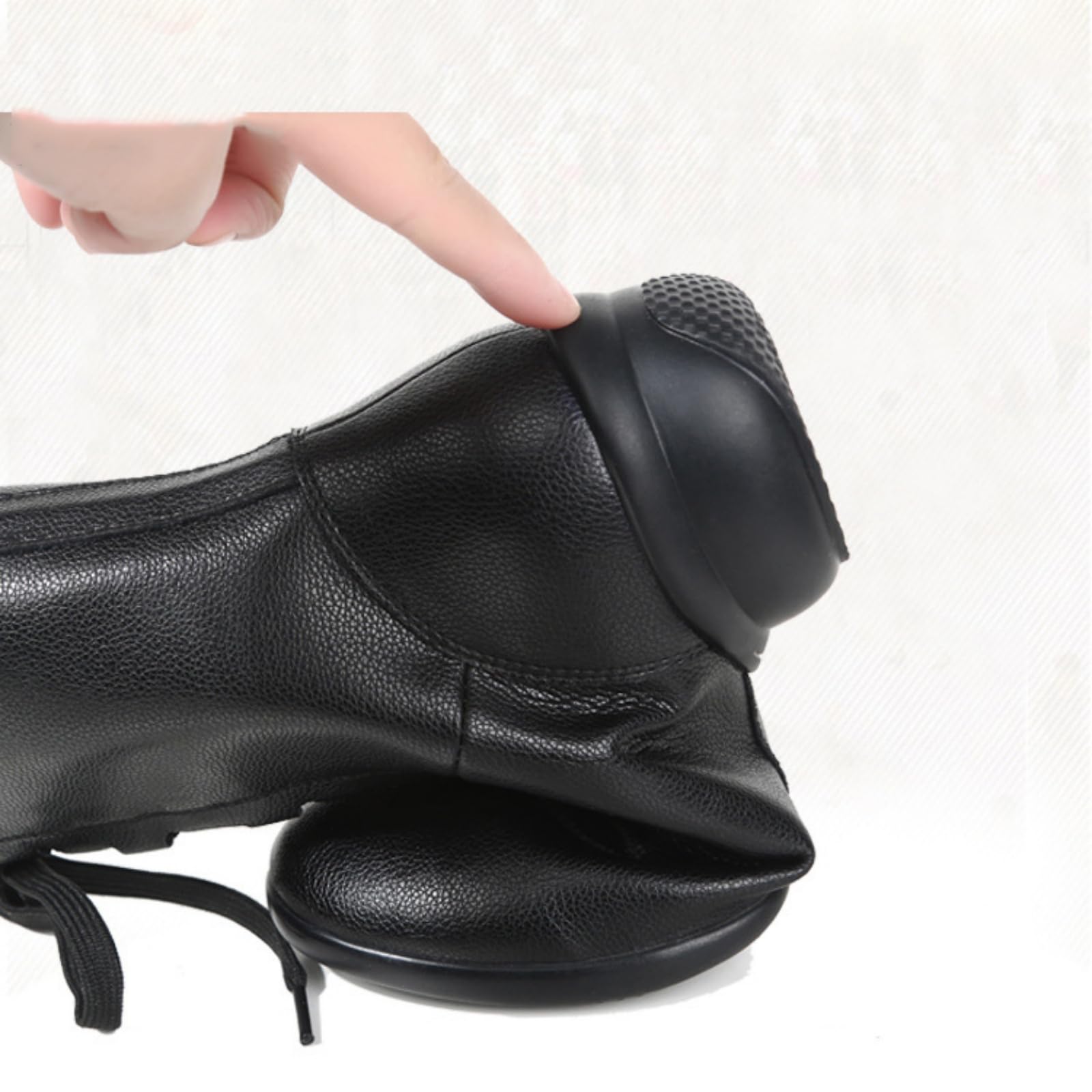 Stivali Ballo Jazz da Donna Stivaletti Moderni da Ballo da Sala in Pelle con Punta Chiusa Allacciatura Suola Divisa Tacco Basso Scarpe da Ballo Latino