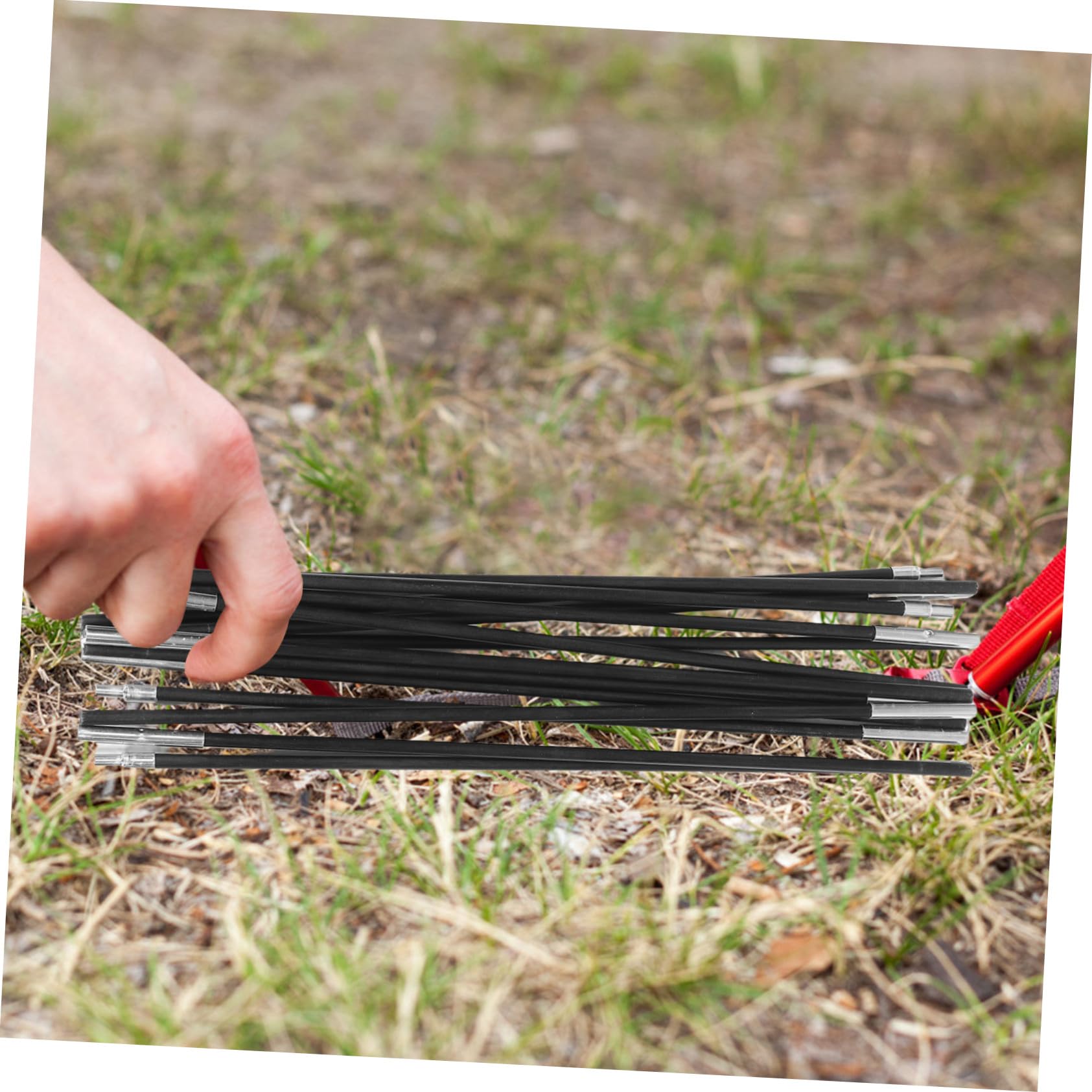 2 Stück Zeltstangen aus Dickem Fiberglas Klappbare Stabile Camping Zeltstützen Windresistente Outdoor Stangen für Trekking Reisezelt Robustes Vielseitiges Zeltzubehör