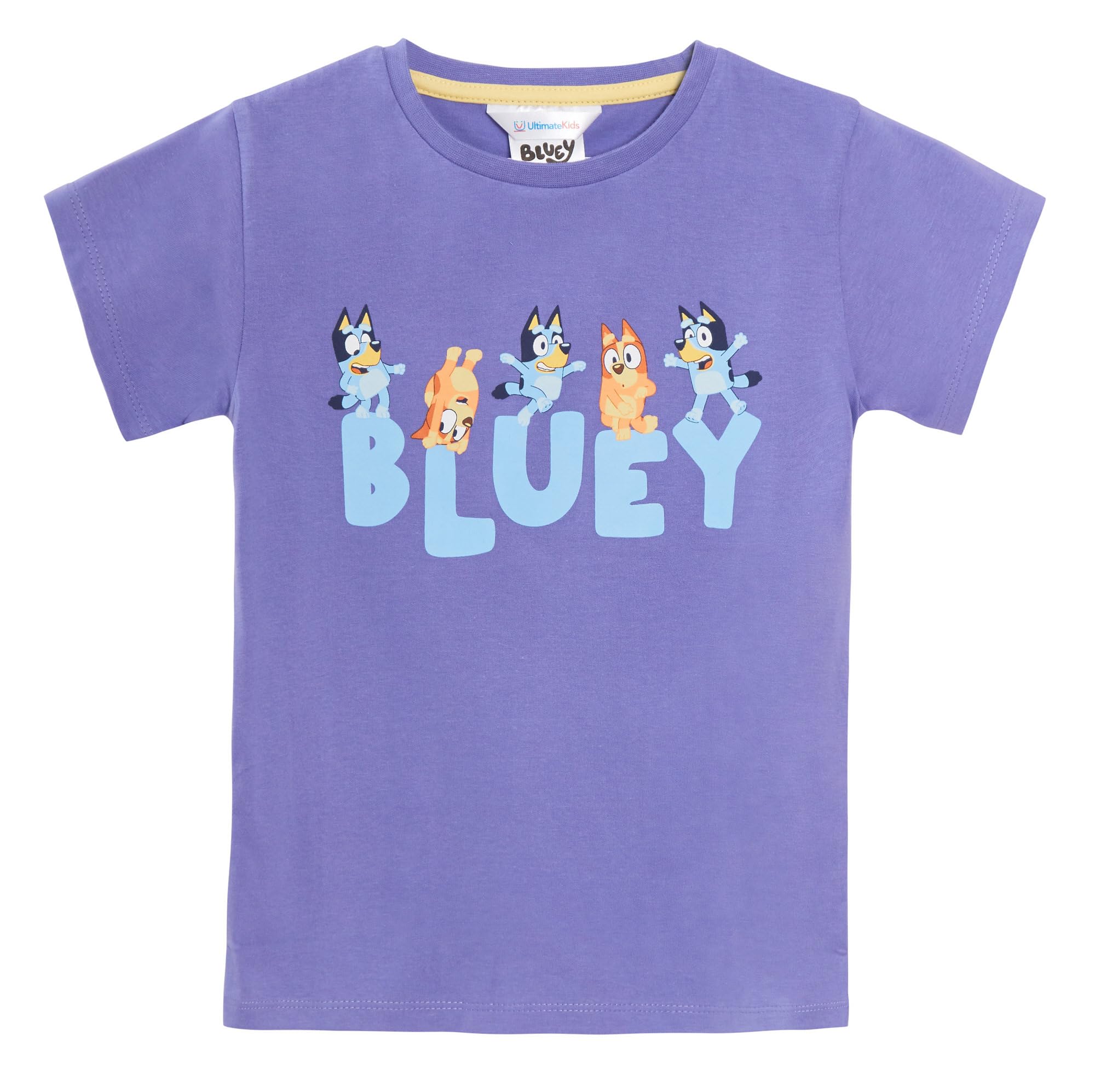 Bluey Paquete de 3 camisetas para niñas, paquete múltiple, camisetas 100% algodón para cachorros de bingo
