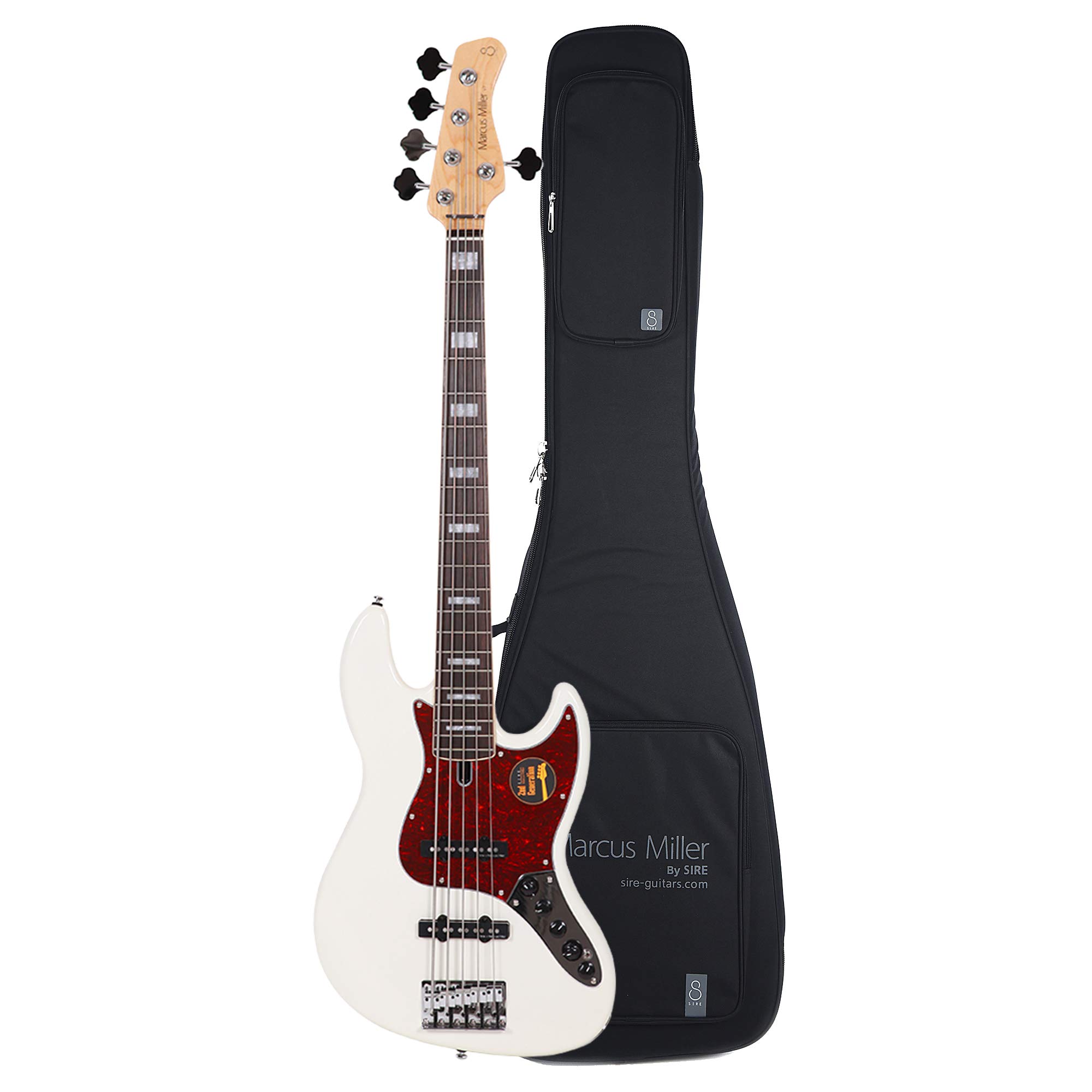 Sire Marcus Miller V7 Alder 5-String Antique White (2nd Gen) and Sire Gig Bag Bundle