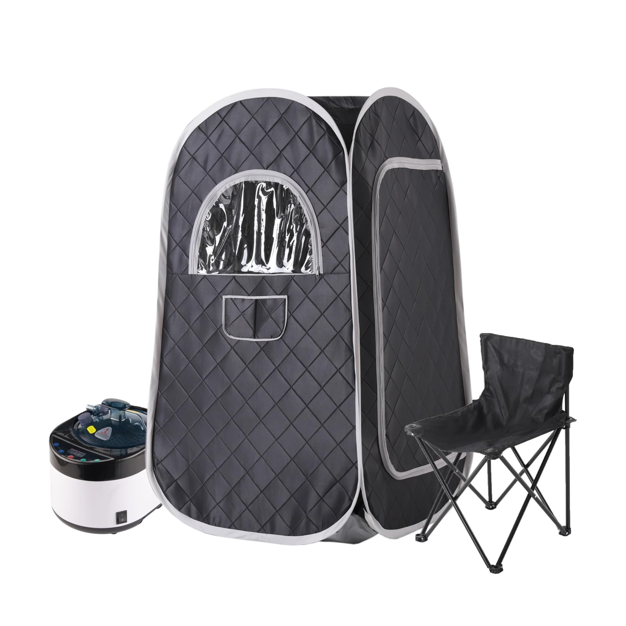 Portable Steam Sauna Personal Home Tent with 4L 1400W Generator Remote Control & Foldable Chair Indoor Spa