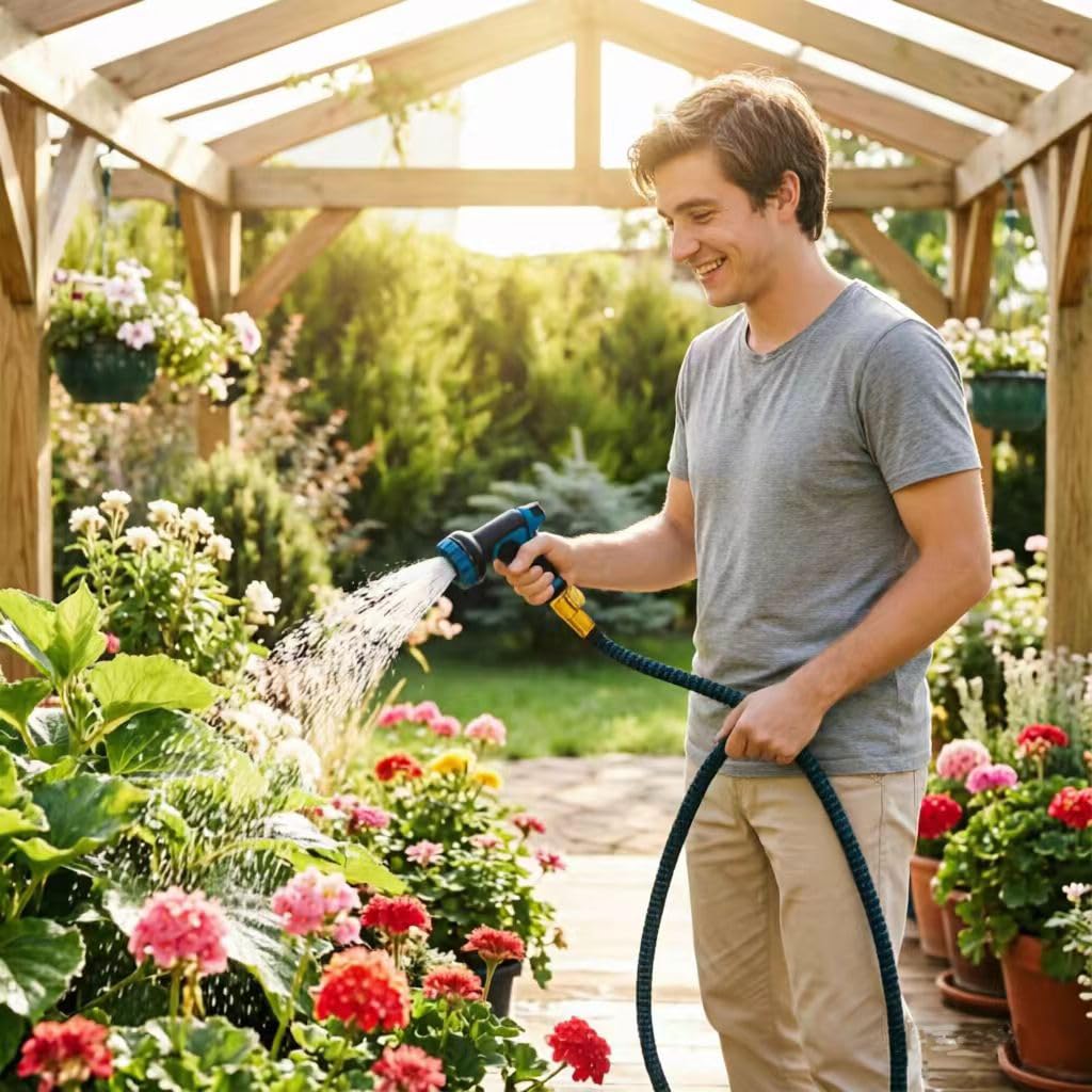 Attacco per tubo flessibile per lavello interno, tubo dell'acqua espandibile da 6,5 m, con 7 adattatori per rubinetto per cucina e bagno, irrigazione piante, bagno per animali domestici e pulizia