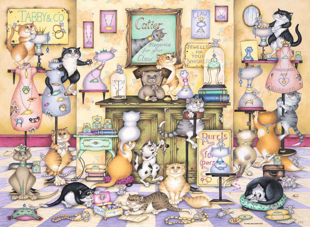 Amazon.com: Ravensburger Crazy Cats Tabby & Co 500 Piece Jigsaw