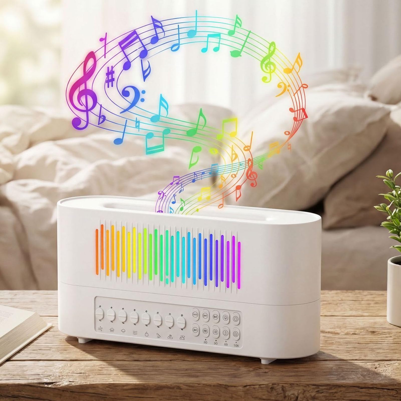 260ML Diffusor für ätherische Öle |Kabellose Lautsprechermaschine mit Weißem Rauschen für Schlafzimmer und Büro