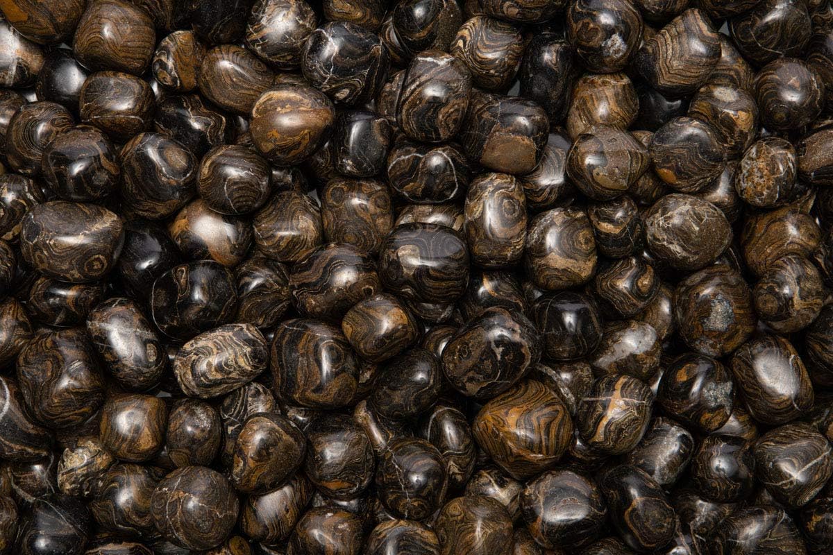 Fantasia Materials: 18 lbs Wholesale Lot of Natural Stromatolite Tumbled Stones from Peru