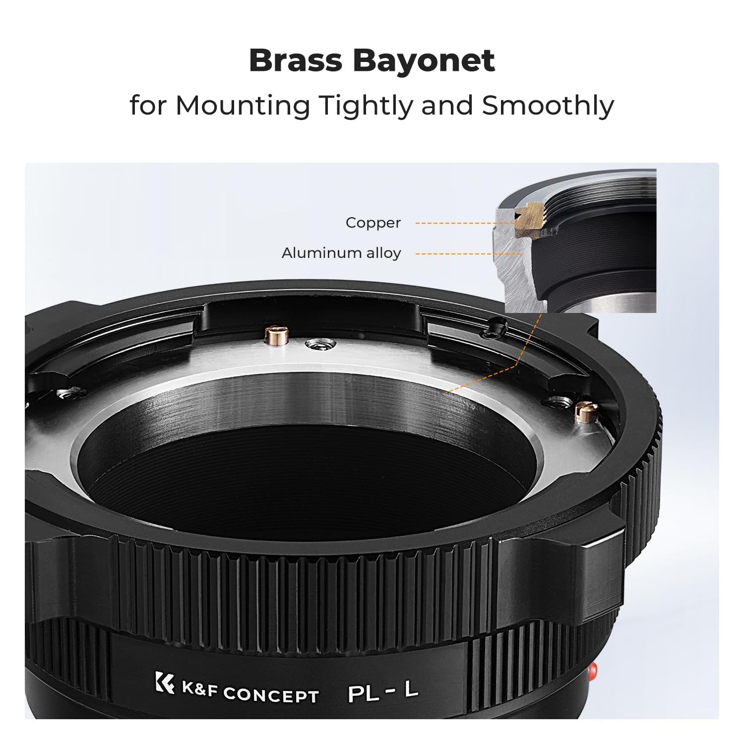 K&F CONCEPT PL-L Adaptador de Lente de Montaje, Compatible con convertidor de Lente PL a cámaras de Montaje L, compatibilidad con LUMIX S1R/LUMIX S1/LUMIX S52/LUMIX S52X/LUMIX S9