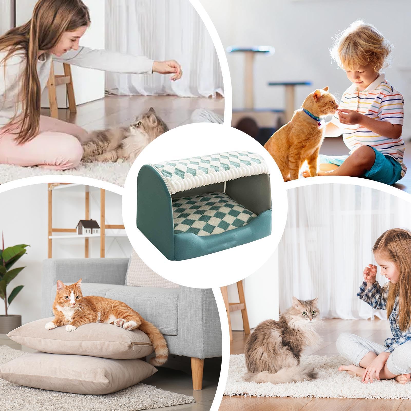 Gemütliches kleines Haustierbett | Indoor Kätzchen Versteck | Rutschfestes wasserdichtes Katzenhaus | Haustierbett für Indoor-Katzen, bequemes Katzenzubehör, perfektes Versteck für Katzen und Kätzchen