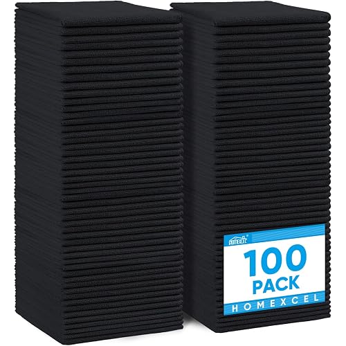 HOMEXCEL 100PK Microfiber Cleaning Cloth, Cleaning Rag for Home, 11.5x11.5