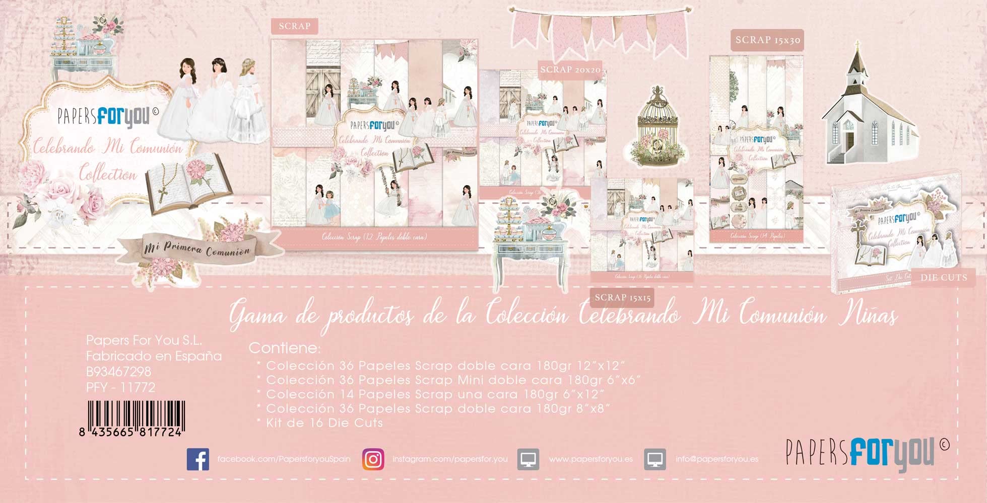 Papers For You Gamme 5 Produits de la Collection Célébrer Ma Communion Filles