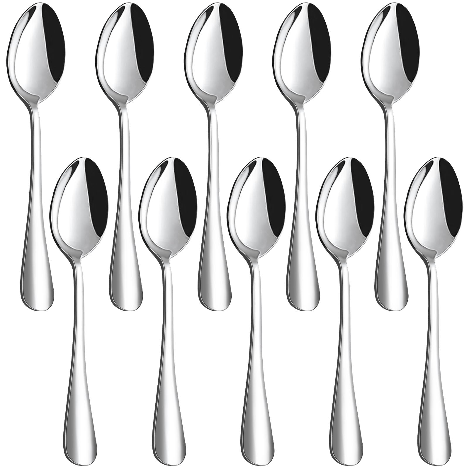 HANSGO Teaspoons Stainless Steel, 6.7 inches Dessert Spoons Silverware Tablespoon for Coffee Cereal Eating, Home Dinner, Kitchen or Restaurant,10PCS